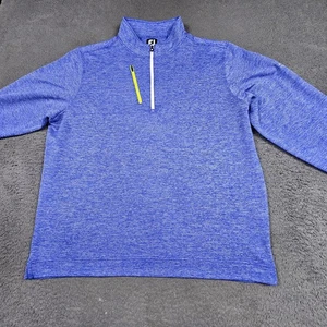 FootJoy Men Blue Stripe Knit Half Zip Pullover Golf Jacket Long Sleeve Top XL - Picture 1 of 15