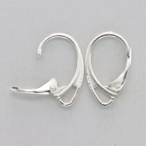 Pair of 925 STERLING SILVER Leverback Earrings Hooks DIY Findings Lever back #40 - Picture 1 of 8