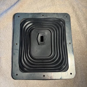Universal Large Hurst Style Rubber Shifter Boot W Chrome Plate Kit 7-3/4 x 8-3/4 - Picture 1 of 4