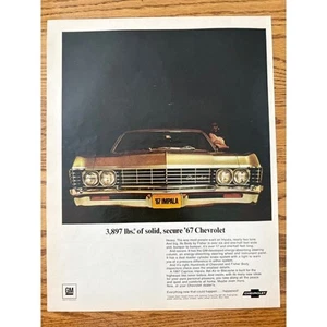 1967 Chevrolet Impala Car Chevy Sport Coupe Turbo Fire 327 GM Vintage Print Ad - Picture 1 of 3
