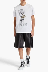Versace 1008485 1A06067 LOGO GRAPHIC T-Shirt White XXL - Picture 1 of 4