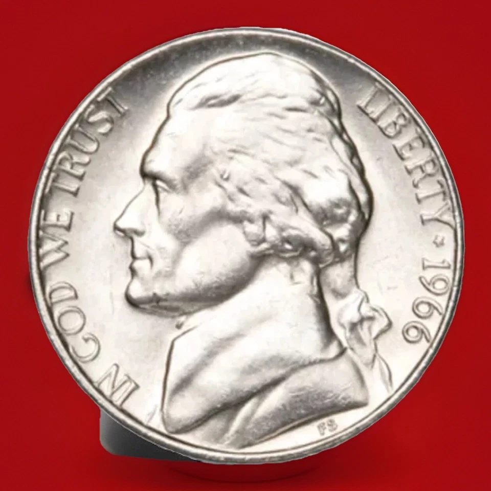 GEM BU 1966-P Jefferson Nickel Philly Mint Coin 5c From OBW FAST SHIPPING - Image 1 of 4