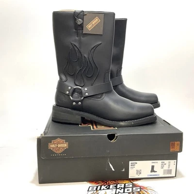 NEW Harley Men's Size 13 Hustin Black Motorcycle Harness Boots D96310-13 - Image 1 of 4
