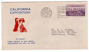 #773 Calfornia Pacific Exposition FDC 1935 - #79 Seldom Seen Cachet - Picture 1 of 2