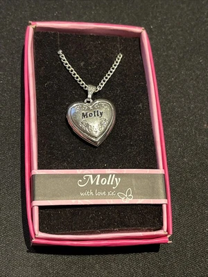 Heart Picture Locket With Love Necklace 16-18" Chain Molly - Image 1 of 2