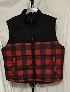 Mens St Johns Bay Puffer Vest, Size XL Red Black - Picture 1 of 11