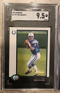 1998 Bowman #1 Peyton Manning Indianapolis Colts RC Rookie HOF SGC 9,5 - Foto 1 di 3