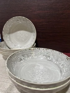 Cynthia Rowley MELAMIN Müsli Suppenschalen / Dessertschalen 4er Set Medaillon - Bild 1 von 7