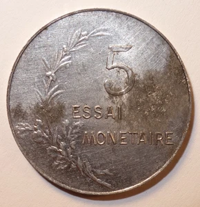 5 francs Essai 1908, Companie d'Alais et de la Camargue, Rare !! - Picture 1 of 2