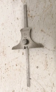 Medidor de profundidad vintage marrón y afilado con no. Herramienta de maquinista de regla de 6" templada 10 EE. UU. - Imagen 1 de 5