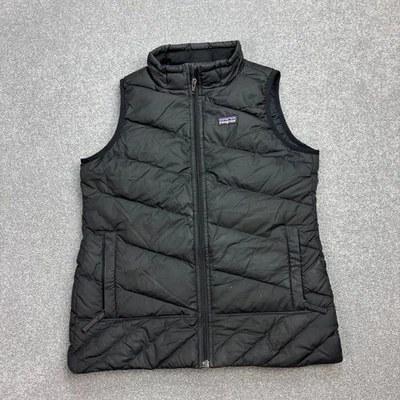 Patagonia Gilet Kids Medium Black Puffer Goose Down Sweater Vest Jacket Youth* - Image 1 of 4