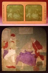 PHOTO STEREO polyramique vers 1880 / SCENE DE GENRE / T62 - Foto 1 di 1