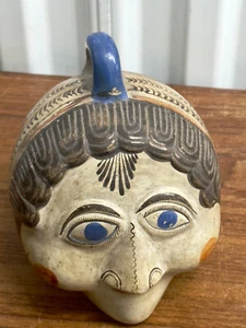 Vintage Mexican Tonala Pottery Head Folk Art Piggy Bank - Picture 1 of 7