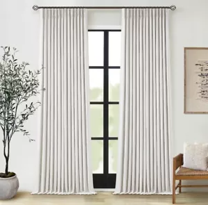 Cortinas opacas de lino para sala de estar pellizcar cortinas plisadas aislantes - Imagen 1 de 3