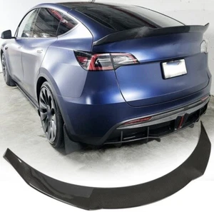 REAL Carbon Rear Trunk Spoiler Boot Wing Lip Fit for Tesla Model Y SUV 2019-2023 - Imagen 1 de 13