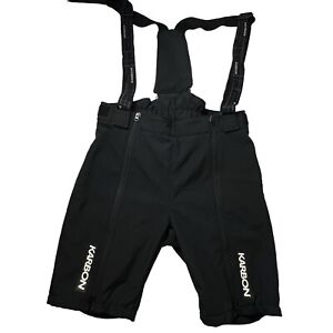 Karbon Men Gravity Black Downhill Race Ski Bib Shorts Side Zip SZ XL Waterproof
