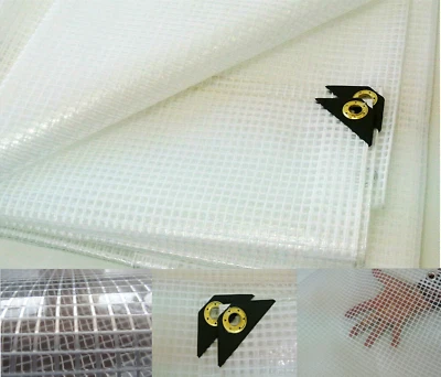 Lona transparente 14 X 30 16 mil lona transparente para invernadero, reforzada con fibra resistente a los rayos UV Foto 1 de 4