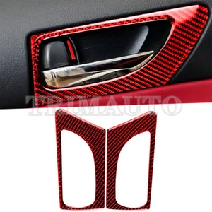 For Lexus IS250 IS350 Red Carbon Fiber Front Car Door Handle Cover 2013-2018 - Picture 1 of 12