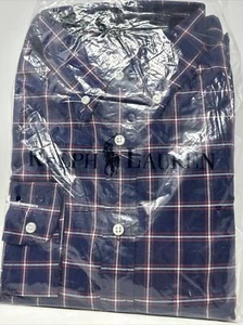 NEW Ralph Lauren Custom Slim Fit Shirt Long Sleeve Red White Blue Plaid LARGE - Picture 1 of 1