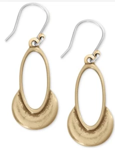 $25 Lucky Brand Gold Crescent Oval 1-2:3” Drop Lc4 - Picture 1 of 2