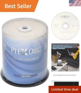 CD-R 700MB 80 Minute 52x Recordable - 100 Pack Cake Box FFP , 100 Discs - Picture 1 of 8