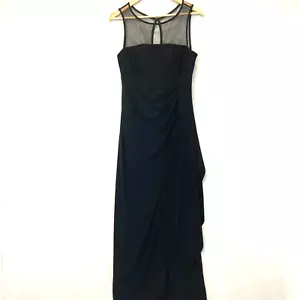 Vintage Y2K Scarlett Empire Waist Maxi Dress Sz 8 Stretch Gown Mesh Prom Ruched - Picture 1 of 19
