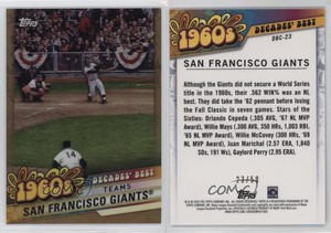 2020 Topps Decades Best Chrome Teams Gold /50 San Francisco Giants #DBC-23