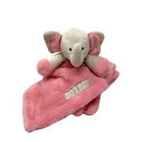Blankets & Beyond Plush Elephant Security Blanket Lovey Pink & Tan Brown