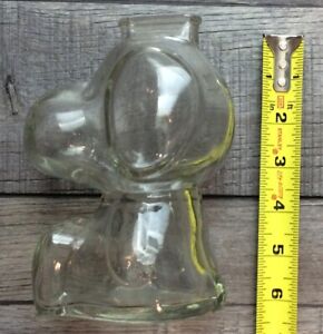 Vintage Snoopy Piggy Bank Heavy Clear Glass  