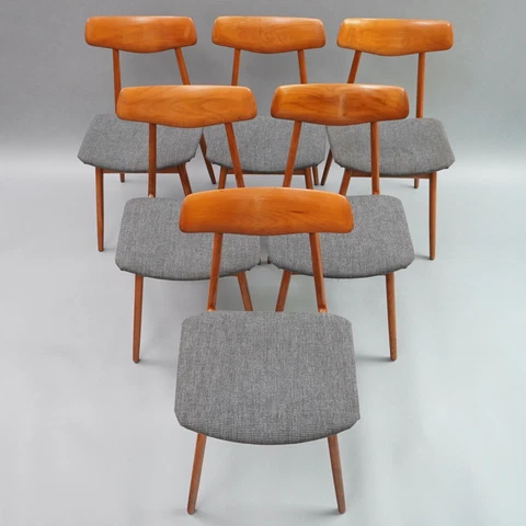 6x 60er Years Habeo Chair Dining Room Chair 60s 3.Z Cover