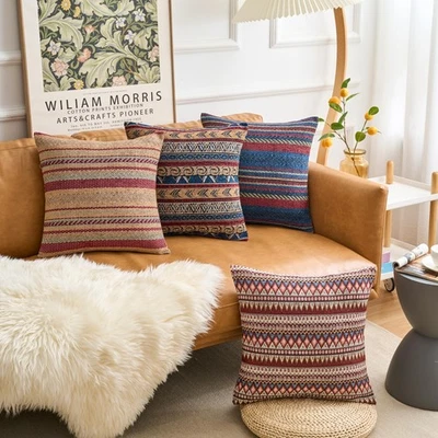 Couch Colorful Stripe Boho Throw Pillow Cover 18X18 Inch Set of 4 Farmhouse D... - Image 1 of 4
