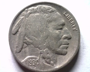 1930 BUFFALO NÍQUEL MUY FINO EN MUY BUEN ESTADO BONITA MONEDA ORIGINAL BOBS MONEDAS ENVÍO RÁPIDO 99c - Imagen 1 de 2