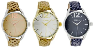 ooZoo Orologio da Donna Vera Pelle C6855 Serpente Look 40mm Oro Rosa Argento - Picture 1 of 5