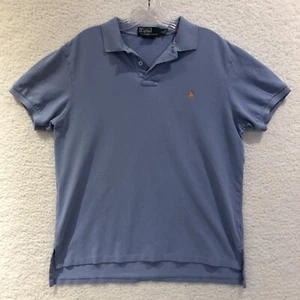Ralph Lauren Polo Shirt Custom Fit  Short Sleeve Blue Men Size Large - Picture 1 of 12