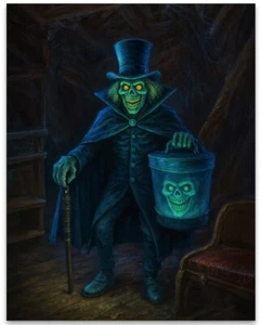 The Haunted Mansion The Hatbox Ghost Poster / Canvas Wall Art Framed / Unframed - Picture 1 of 84