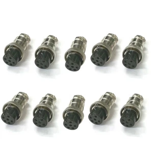 10 PCS 6 Pin Ham & CB Radio MIC Microphone Connector Female Plug Solder Type ` - Zdjęcie 1 z 3