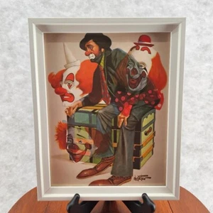 Oberstein Clown Sitting on Emmett Kelly Trunk Litho USA 1979 SCAFA Tornabene ART - Picture 1 of 8