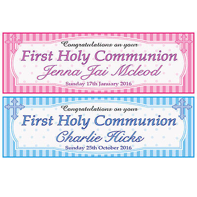 2 Personalised Congratulations On Your First Holy Communion Banners - Boy  Girl • 4.48€