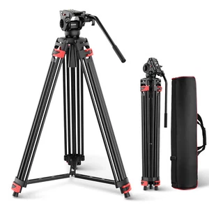 NEEWER 74" Video Tripod with Fluid Head,Metal Heavy Duty Camera Tripod with Dyn - Picture 1 of 8