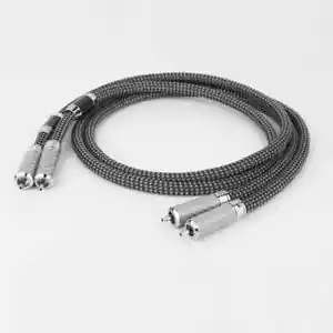 Coppia Cavo Interconnessione RCA Placcato Argento Hi-end Cavo Segnale Spina Rodiata - Foto 1 di 6