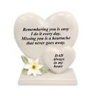 Graveside Plaque Memorial Dad Double Heart & Flower Remembrance Ornament
