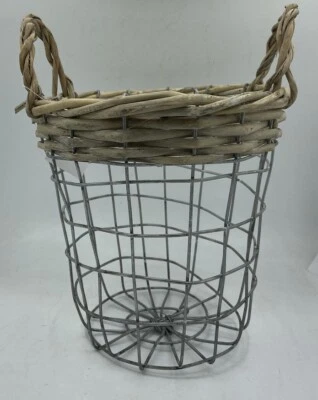 Übertopf Blumentopfkorb 24cm Blumentopfhalter Handarbeit geflochten Metallkorb - Bild 1 von 3