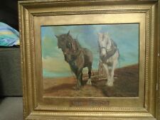 OUR HERITAGE  Fabulous large oil painting of SHIRE HORSES signed HAMMOND 1948