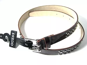 Guess Women's Belt Brown Small Silver Buckle New NWT $48 - Picture 1 of 5