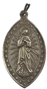Antique 19th Century Catholic  Signed Wurden Woman Of The Apocalypse, Mary Medal - Picture 1 of 3