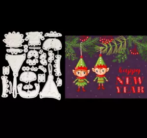Christmas Elf Metal Cutting Dies Scrapbooking Stencil Card Making Embossing UK - Picture 1 of 4