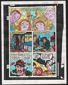 NEW GODS 4 PRODUCTION ART HAND COLORED SIGNED JACK KIRBY A TOLLIN COA PG 13 - Picture 1 of 5