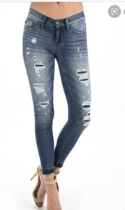 judy blue patched repair skinny fit jeans 28 JB8240 Distressed - Picture 1 of 9