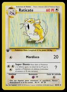 Pokemon Card - Raticate Base Set 1st Edition Spanish 40/102 Uncommon - Picture 1 of 2