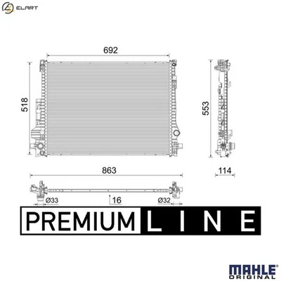 RADIATOR ENGINE COOLING CR 2605 000P FOR VOLVO V60/II S60/III XC60 V90/Cross - Image 1 of 4